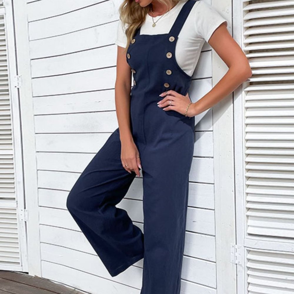 Light Up Your Life Buttoned Straight Leg Overalls - Picture 7 of 8